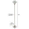 Hastings Home Hastings Home Torchiere Floor Lamp Metal Base and Marbleized Glass with LED Bulb (Brushed Silver) 187809DXW